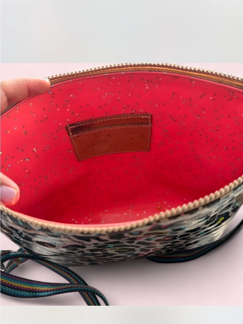 Consuela CoCo Downtown Crossbody Bag with Multicolor Leopard Print
